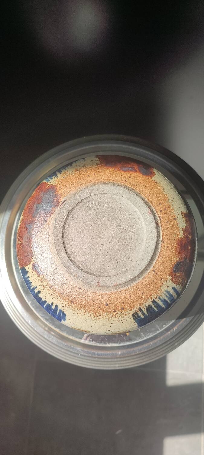 Pyrite Stone Round Vase signed