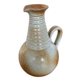 Old marais saint amand beige vintage stoneware pitcher