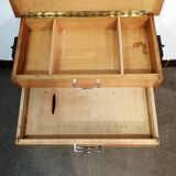 Scandinavian worker / bedside table in wood and metal from the 50s-60s