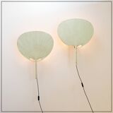 Pair of Uchiwa III wall lights by Ingo Maurer for M Design, 1970s