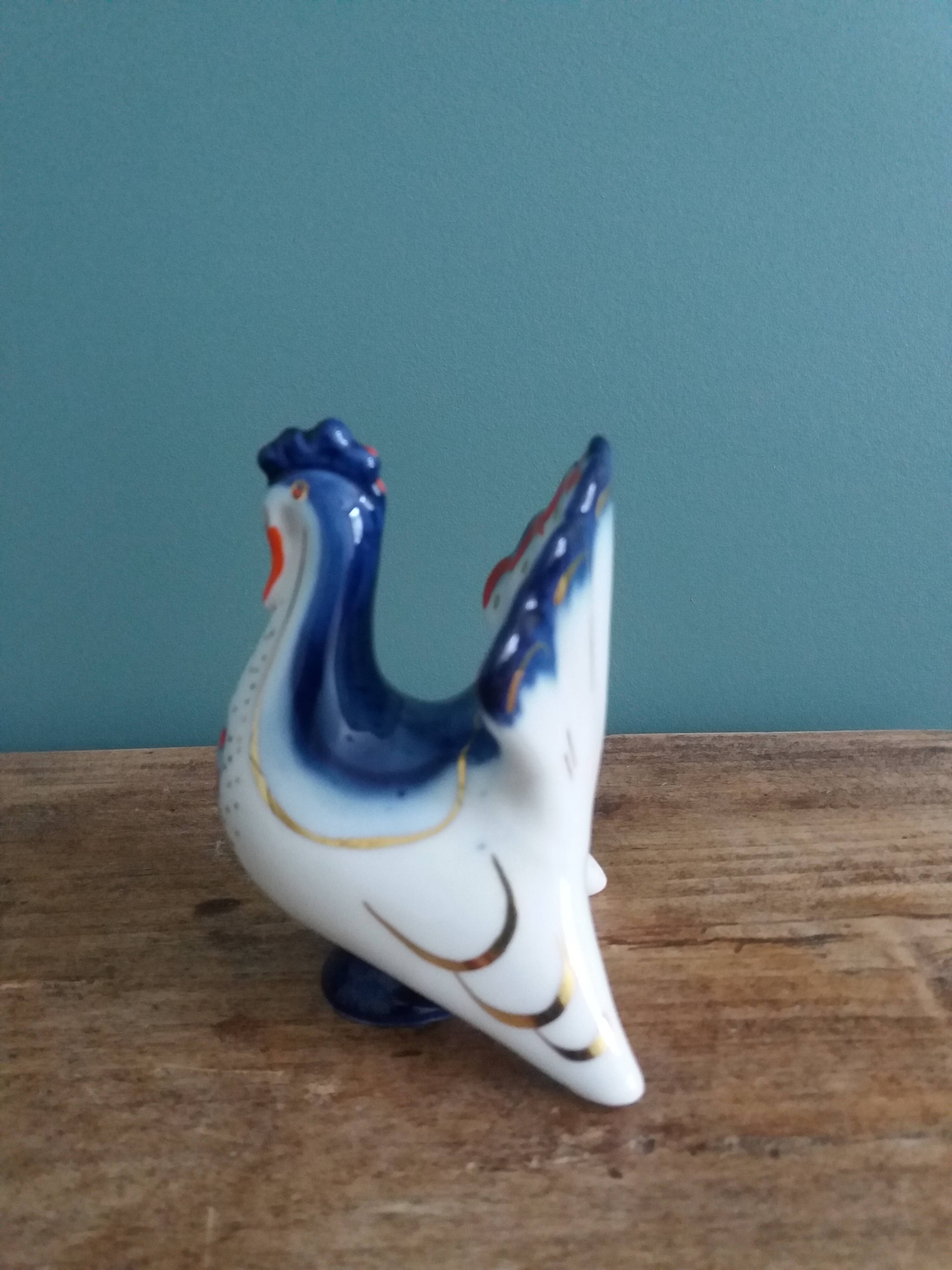 Lomonosov Russian zoomorphic peacock pepper shaker