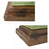 Pair of Medici cast iron vases with green patina