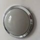 Applique vintage moderniste Perzel, chrome et verre holophane, France 1930
