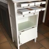 Vintage dentist furniture in wood and marble