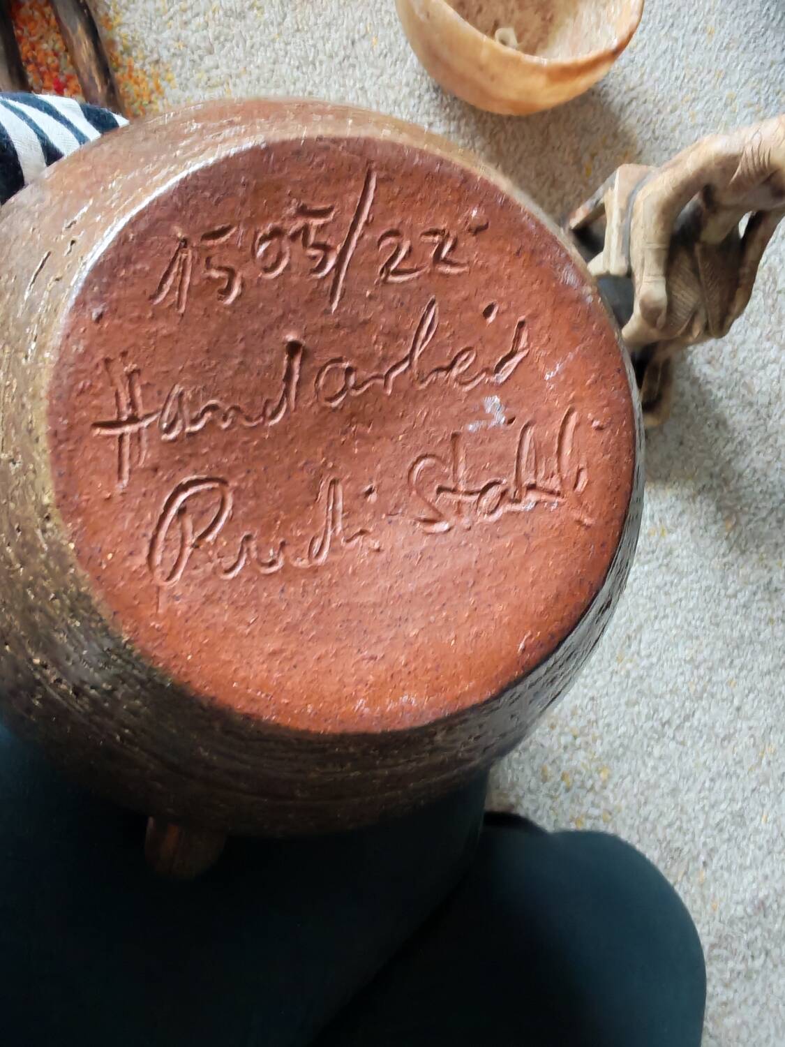 Collection de trois vases en grès  Rudi Stahl Studio Pottery 1970