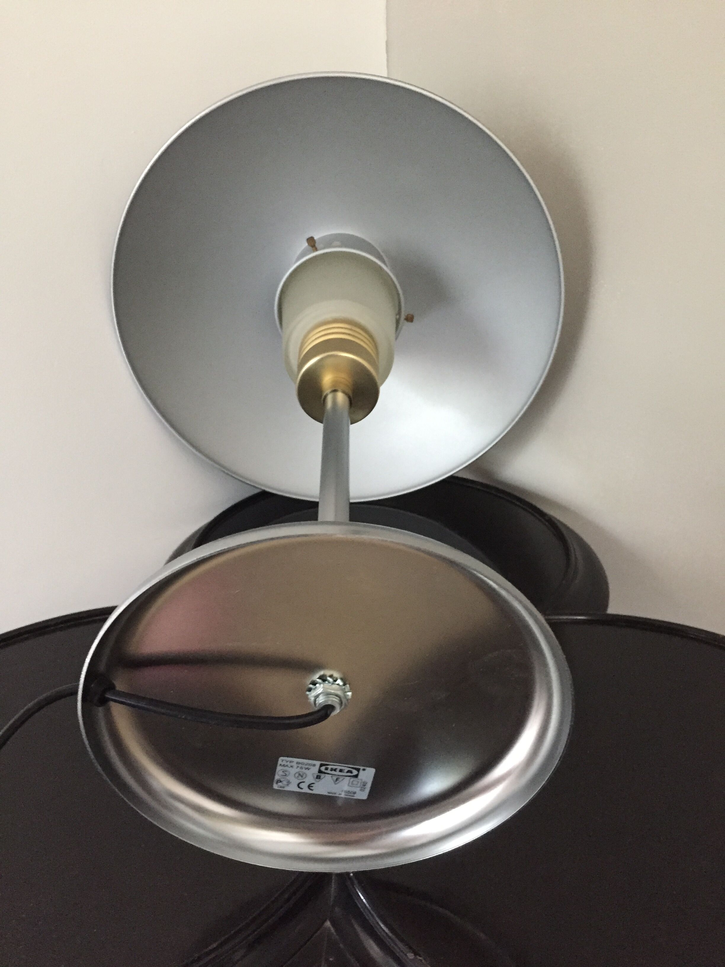 Mushroom lamp 70s glass and metal