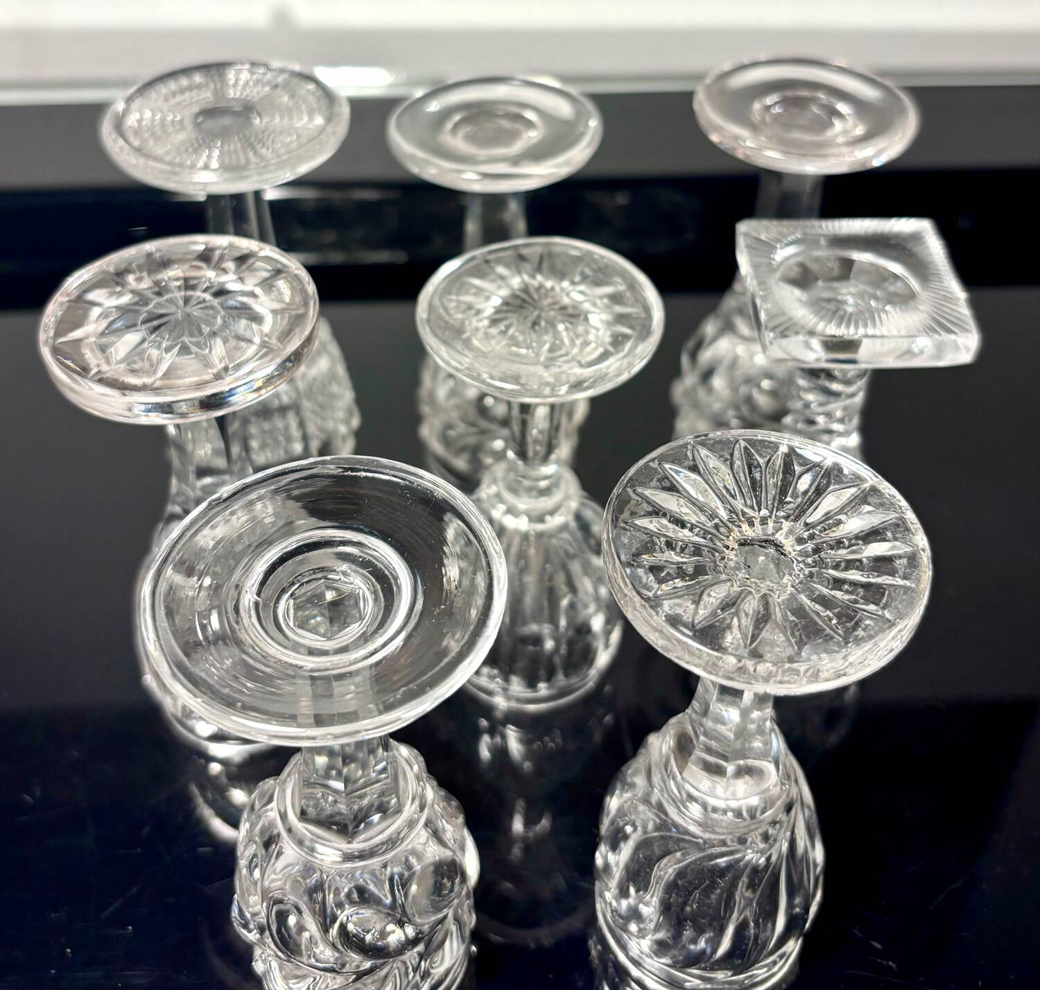 Cabaret set Baccarat 8 glasses and silver plated tray