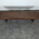 Rustic bench in large format solid oak with dowel.