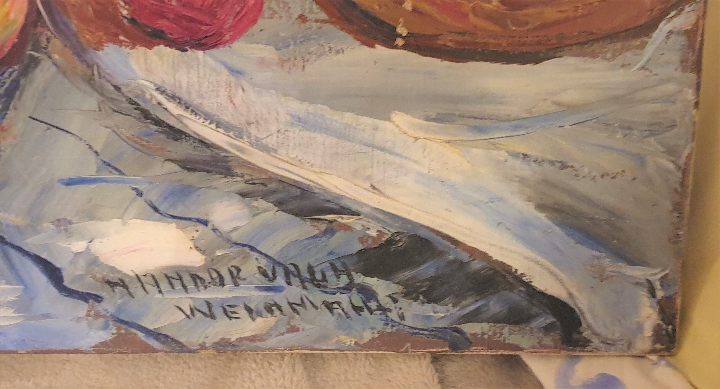 ancient painting: large oil on canvas by the painter nandor vagh-weinmann (1897-1978)