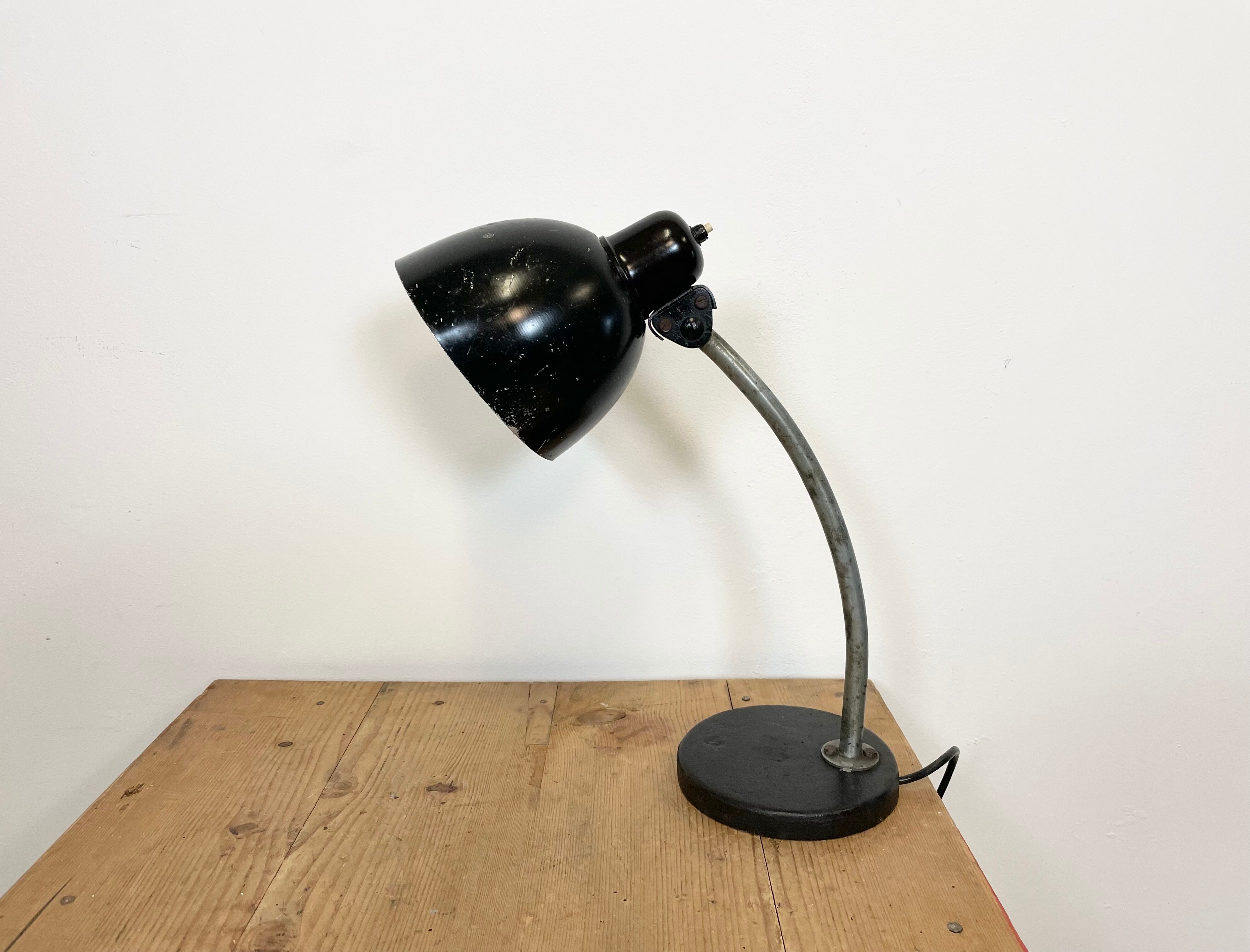 Black industrial table lamp, 1950s