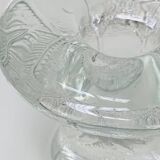 5 bougeoirs "feuilles" en verre vintage