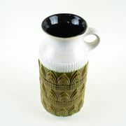Ceramic floor vase with relief pattern, West Germany, 1970s