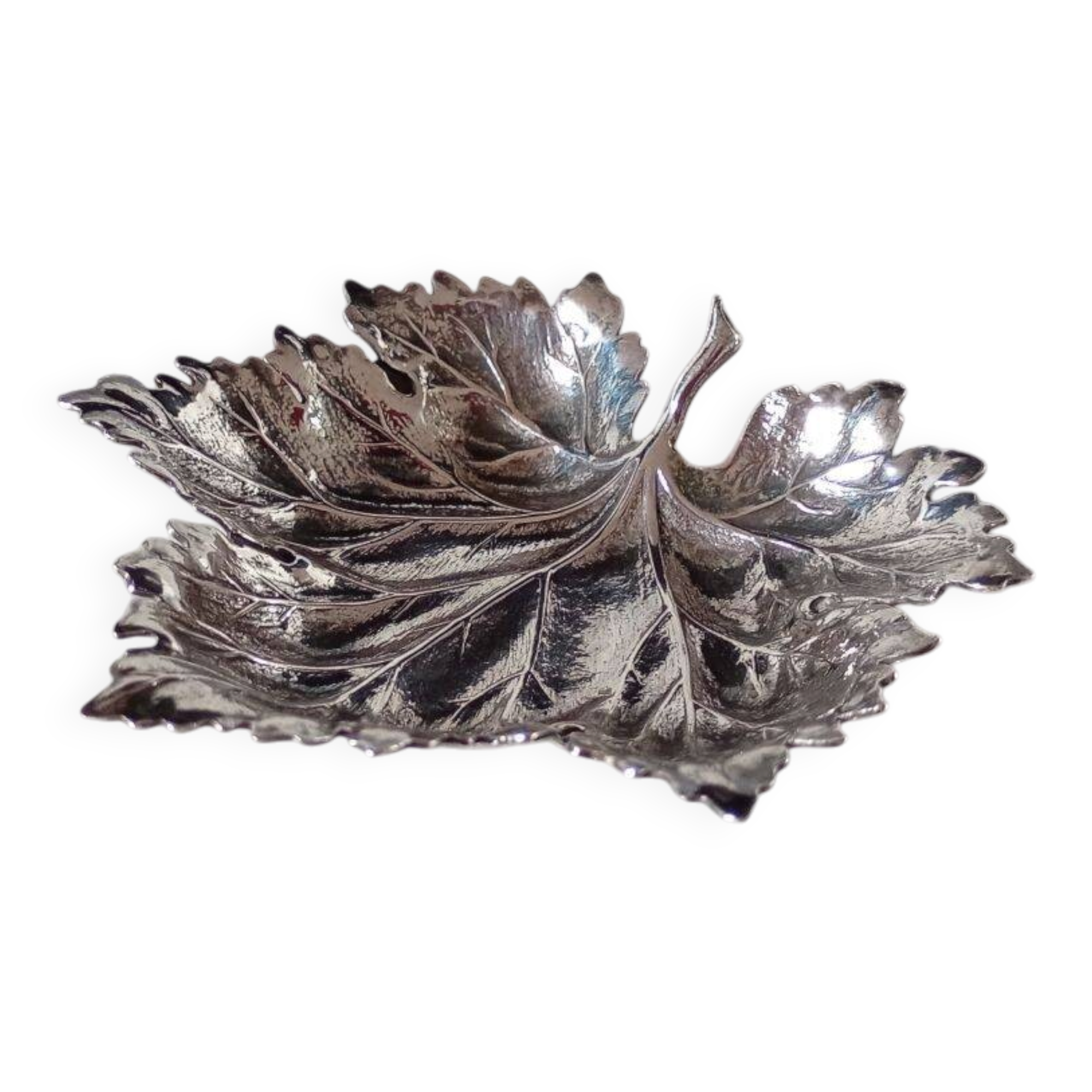 Gianmaria Buccellati Sterling Silver Vine Leaf Dish Italian 925 Silver
