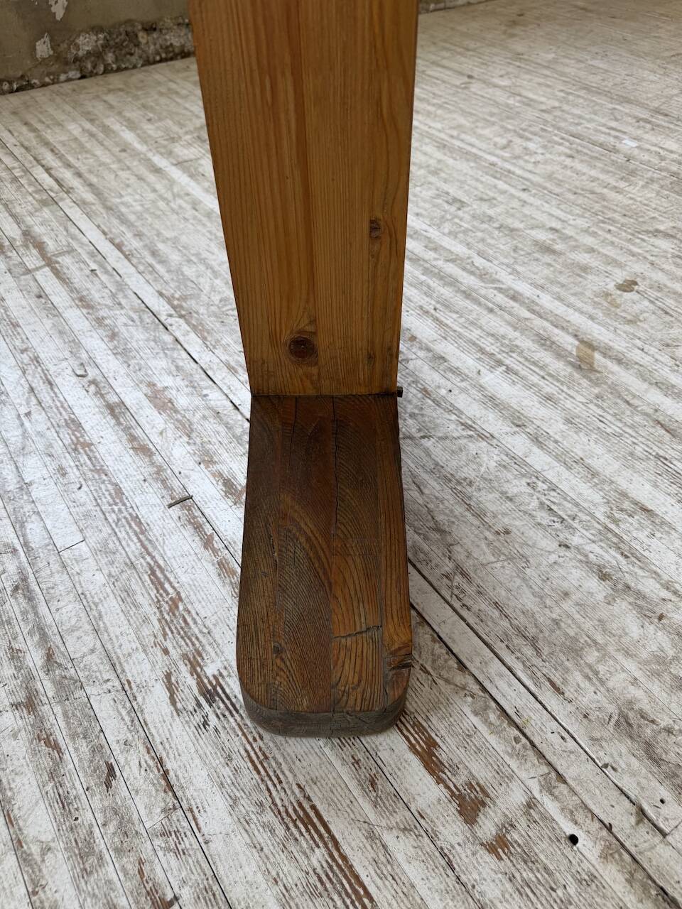 Brutalist pine oval table
