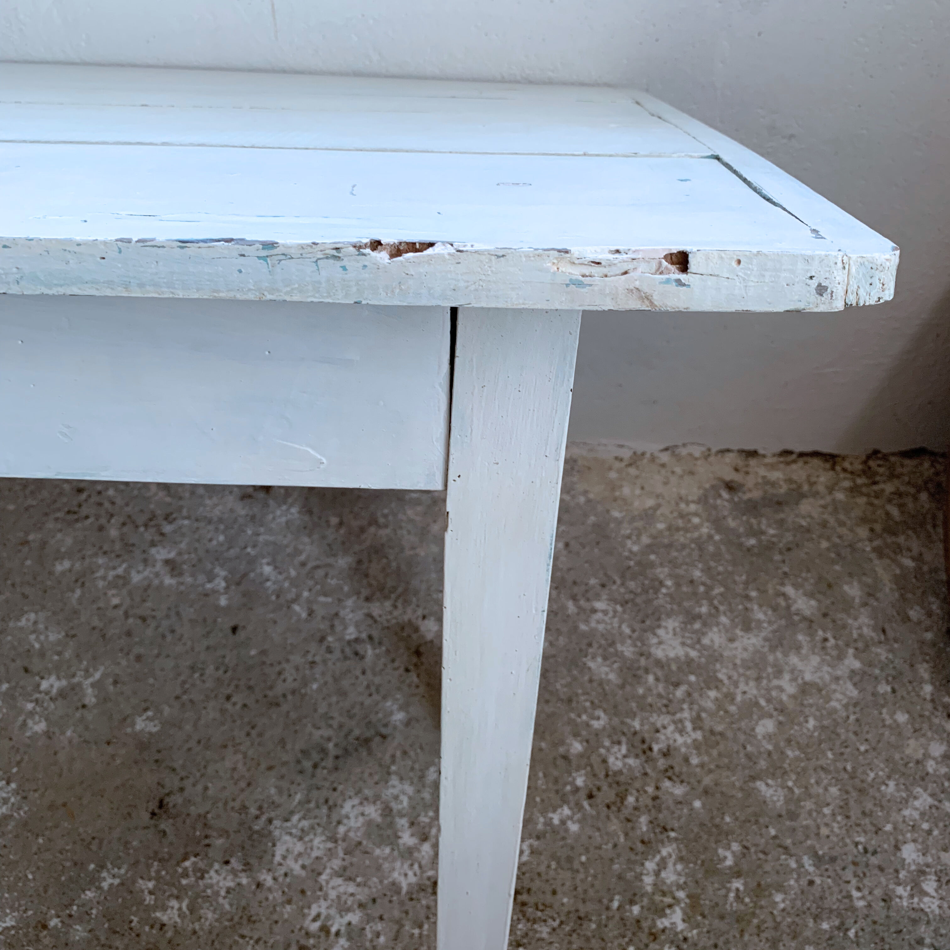 Desk table in its original white
