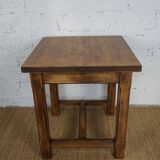 vintage solid oak bistro bar table from the 50s and 60s, restored