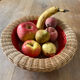 Rattan basket with red trim