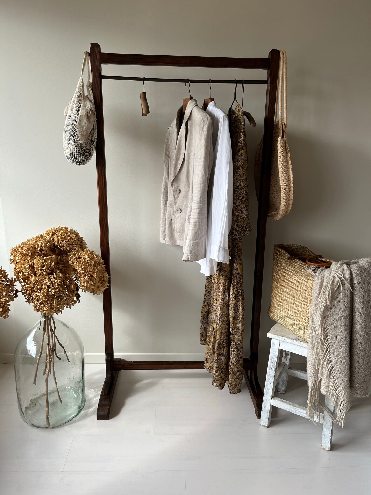 Clothes rack - antique wooden rack
