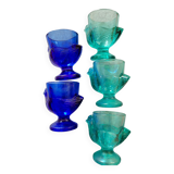 5 glass egg cups