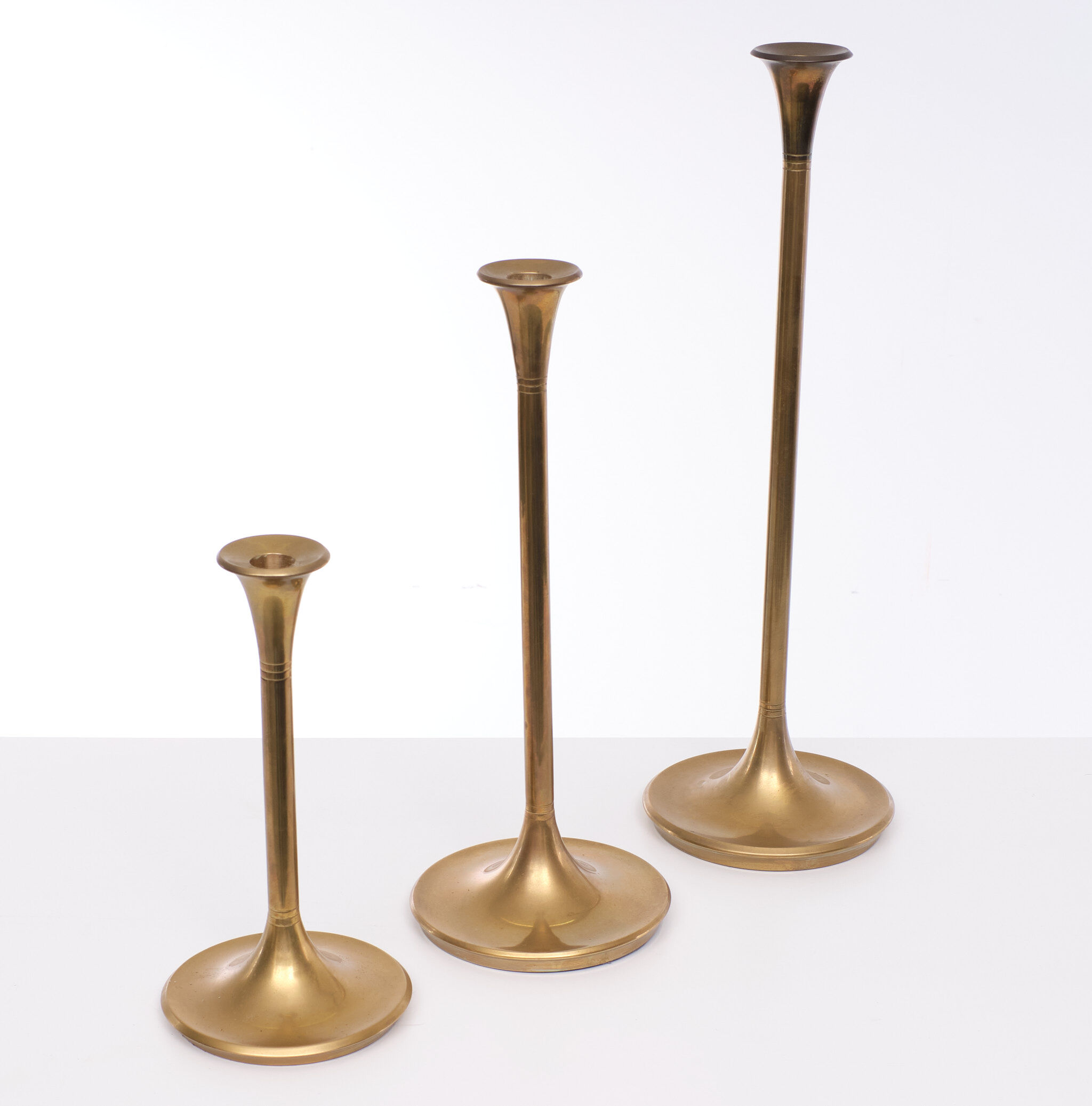 Villeroy & Boch Brass Candle Sticks Germany 1980s Set of 3