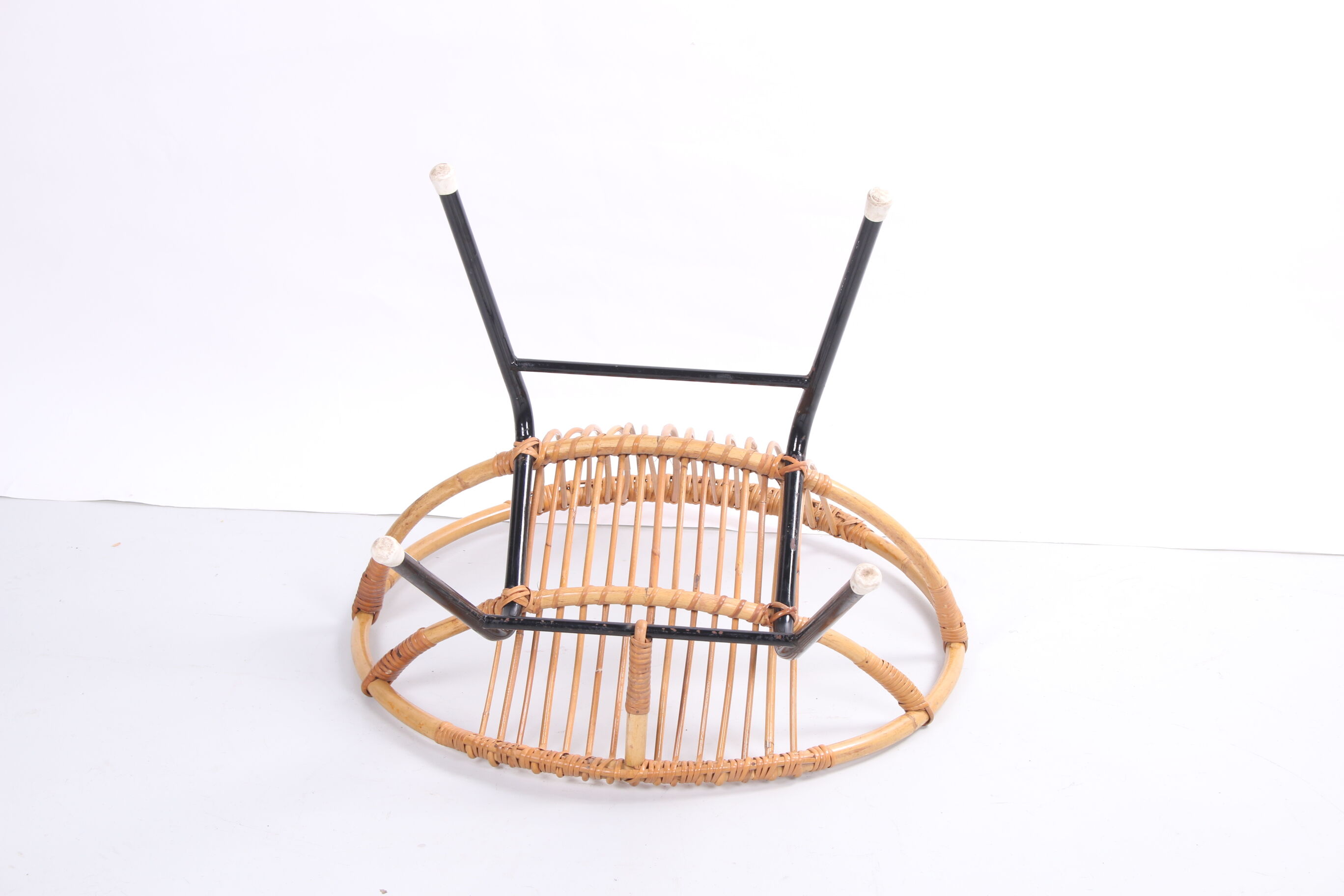 Vintage Noordwolde bamboo round chair