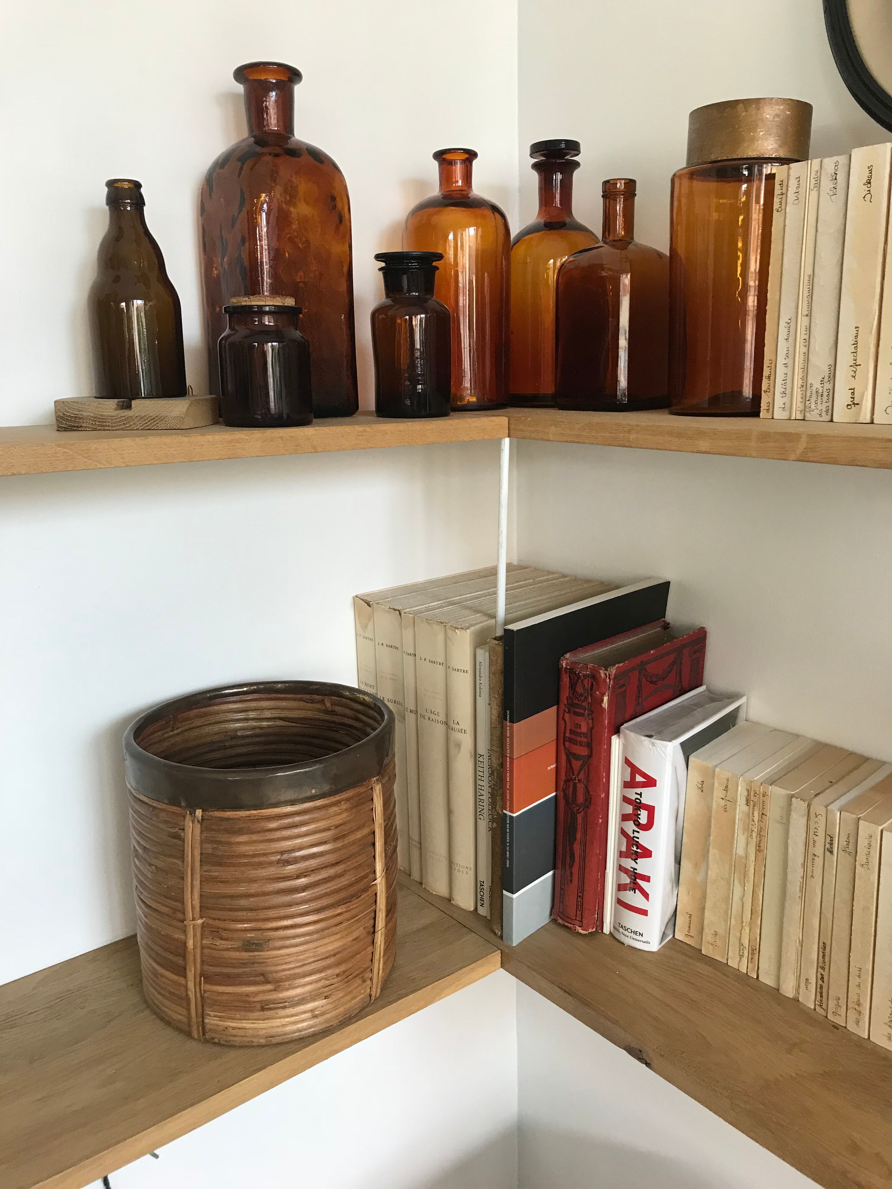 Rattan and brass planter