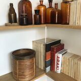 Rattan and brass planter