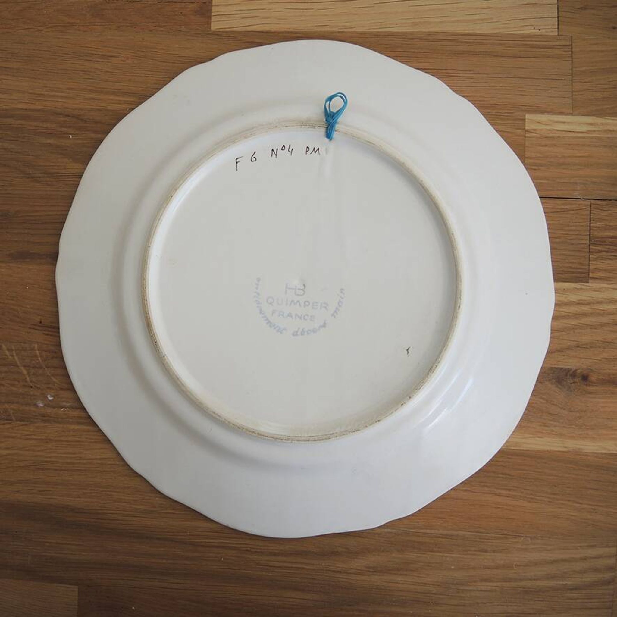 Old pheasant plate in HB Quimper ceramic