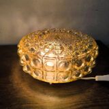 Amber bubble glass round ceiling light Philips 1960