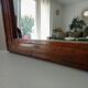 Vintage Art Deco wooden mirror from the 1950s.