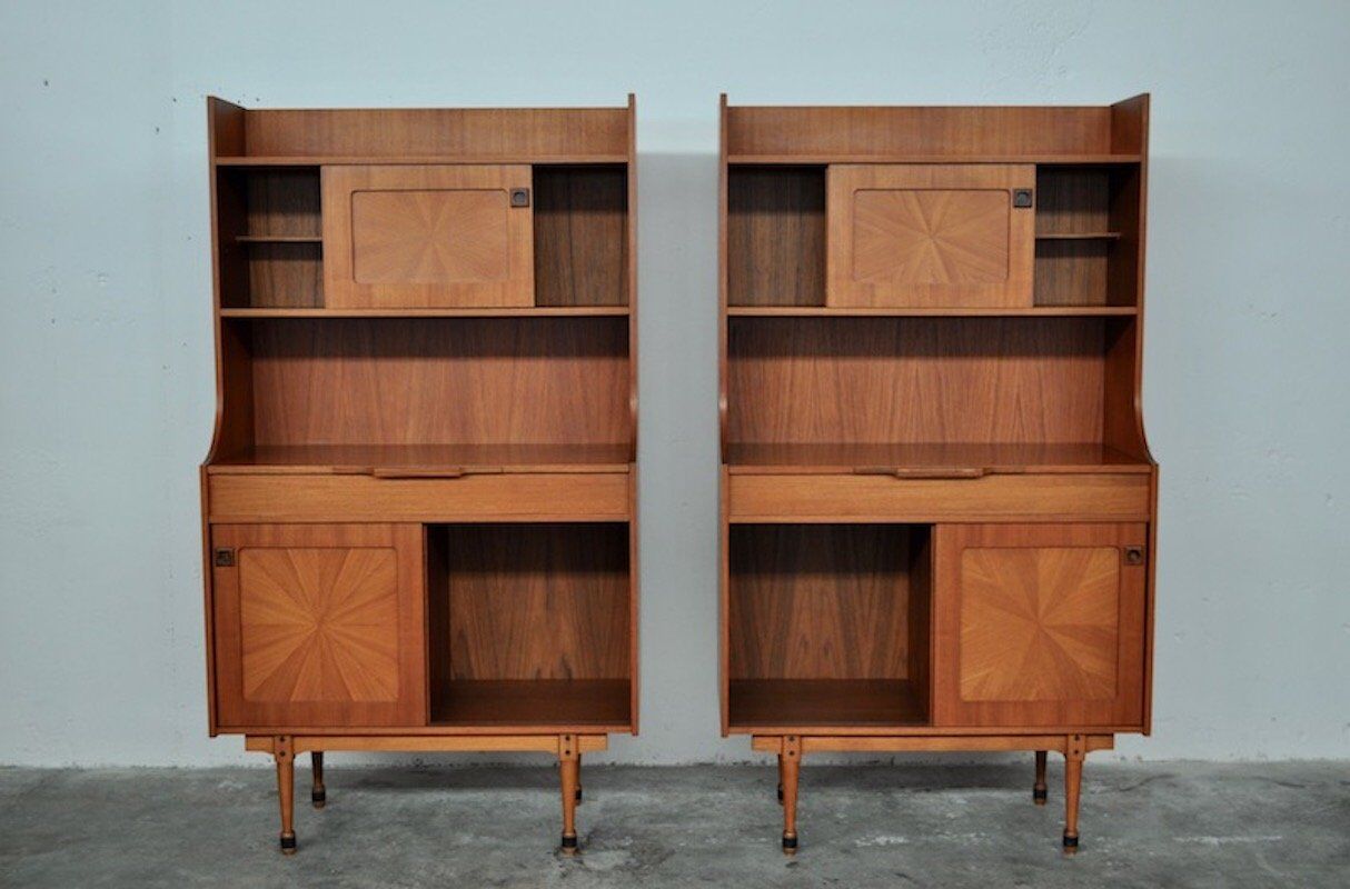 Mid-Century Italian Rosewood Cabinets, 1960s, Set of 2