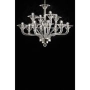 Luxury Transparent Murano Glass Chandelier – Modern Linear Design
