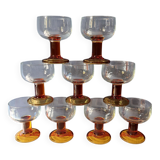Set of 9 70s glasses