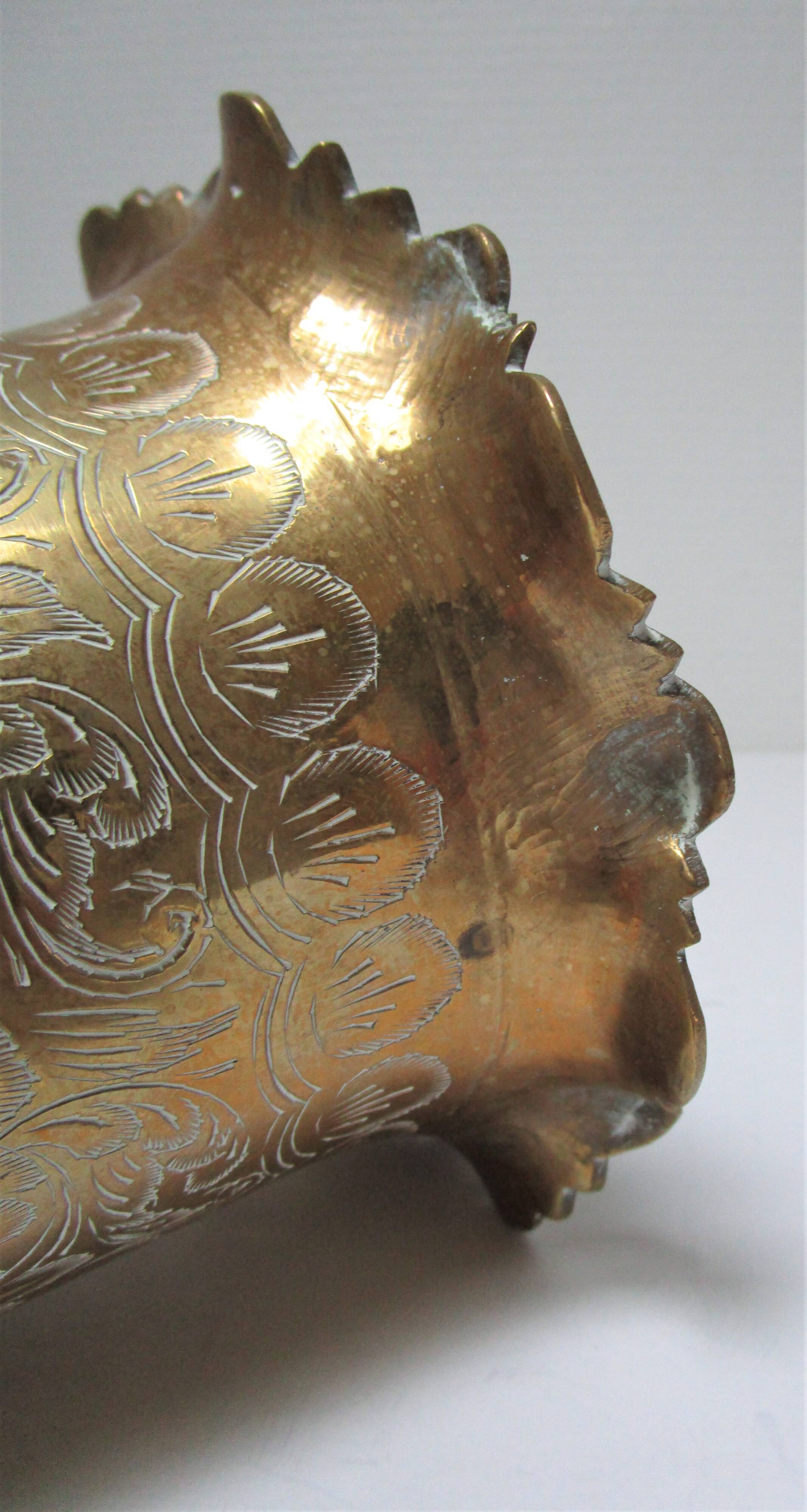 Vintage solid brass flower spike vase