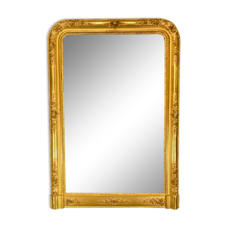 Miroir 136x94 cm époque XIXè doré à la feuille d’or