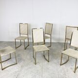 Vintage brass dining chairs by Belgo chrom, 1970s