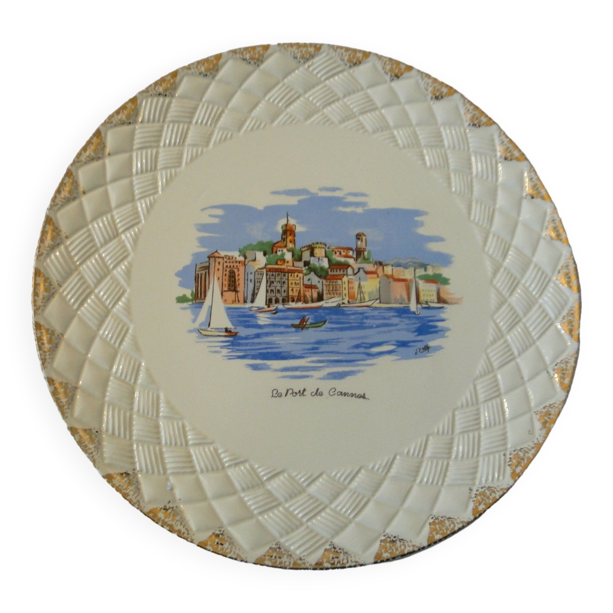 Saint Amand tart dish with cannes decor