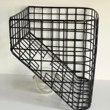 Wall basket steel wire storage vintage