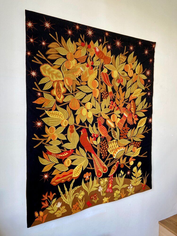 Wall hanging in wool numbered "le mur du nomade" 1971