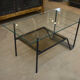 Vintage coffee table in metal and glass 1960 with 2 trays