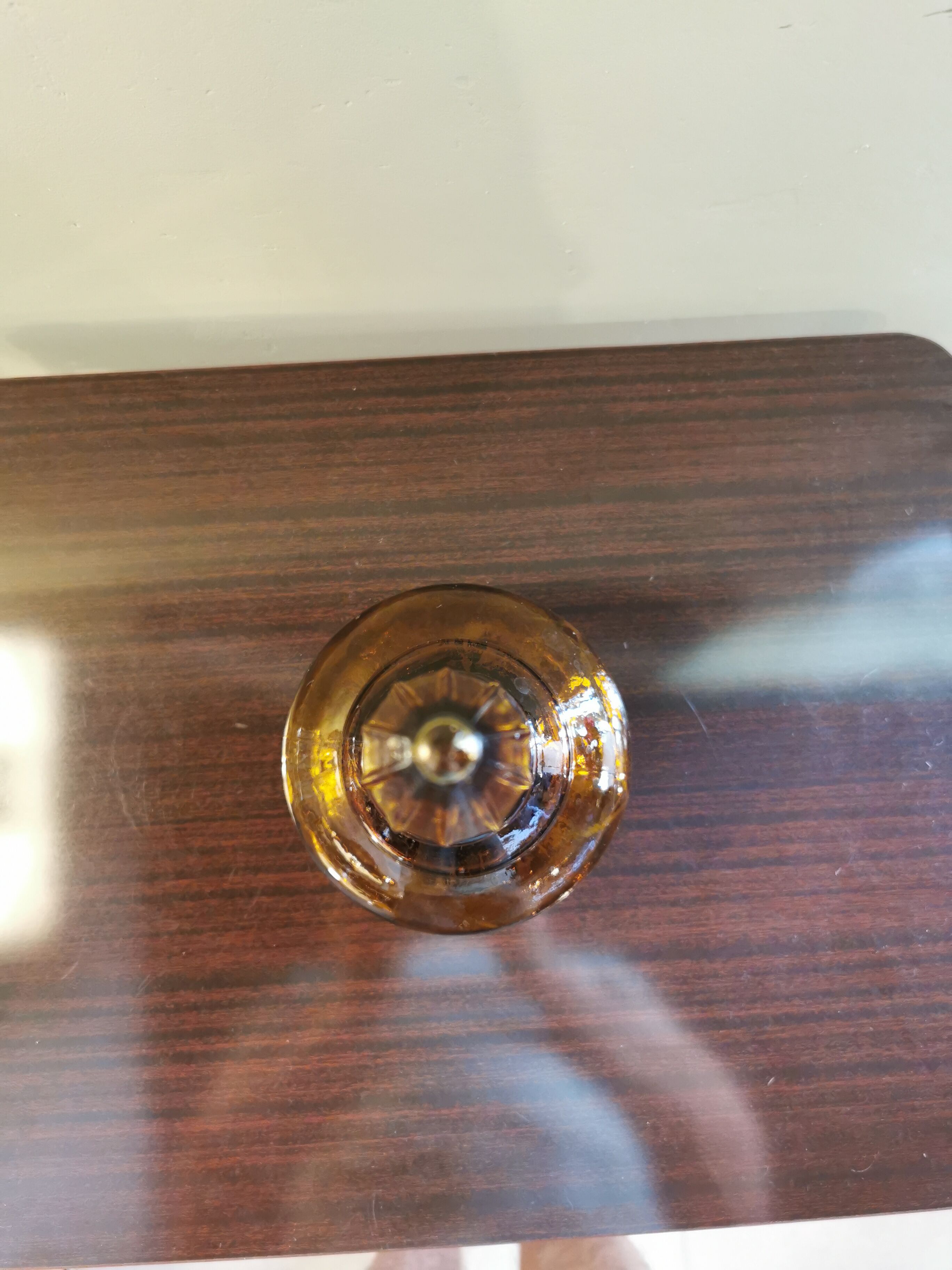 Carafe vintage ronde couleur ambre