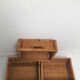Rattan wicker storage cabinet with 3 vintage drawers
