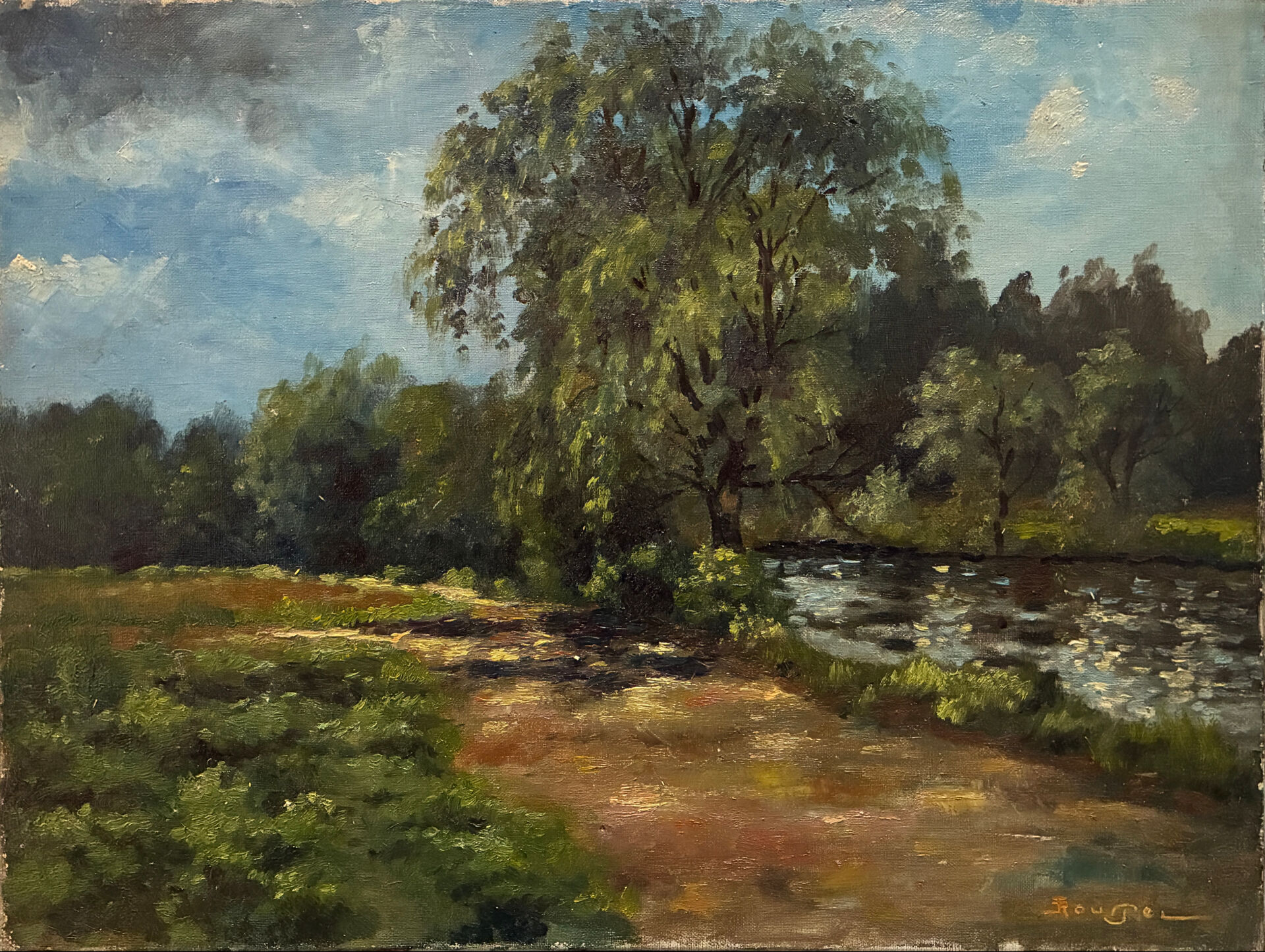 Landscape signed Roussel 20th century