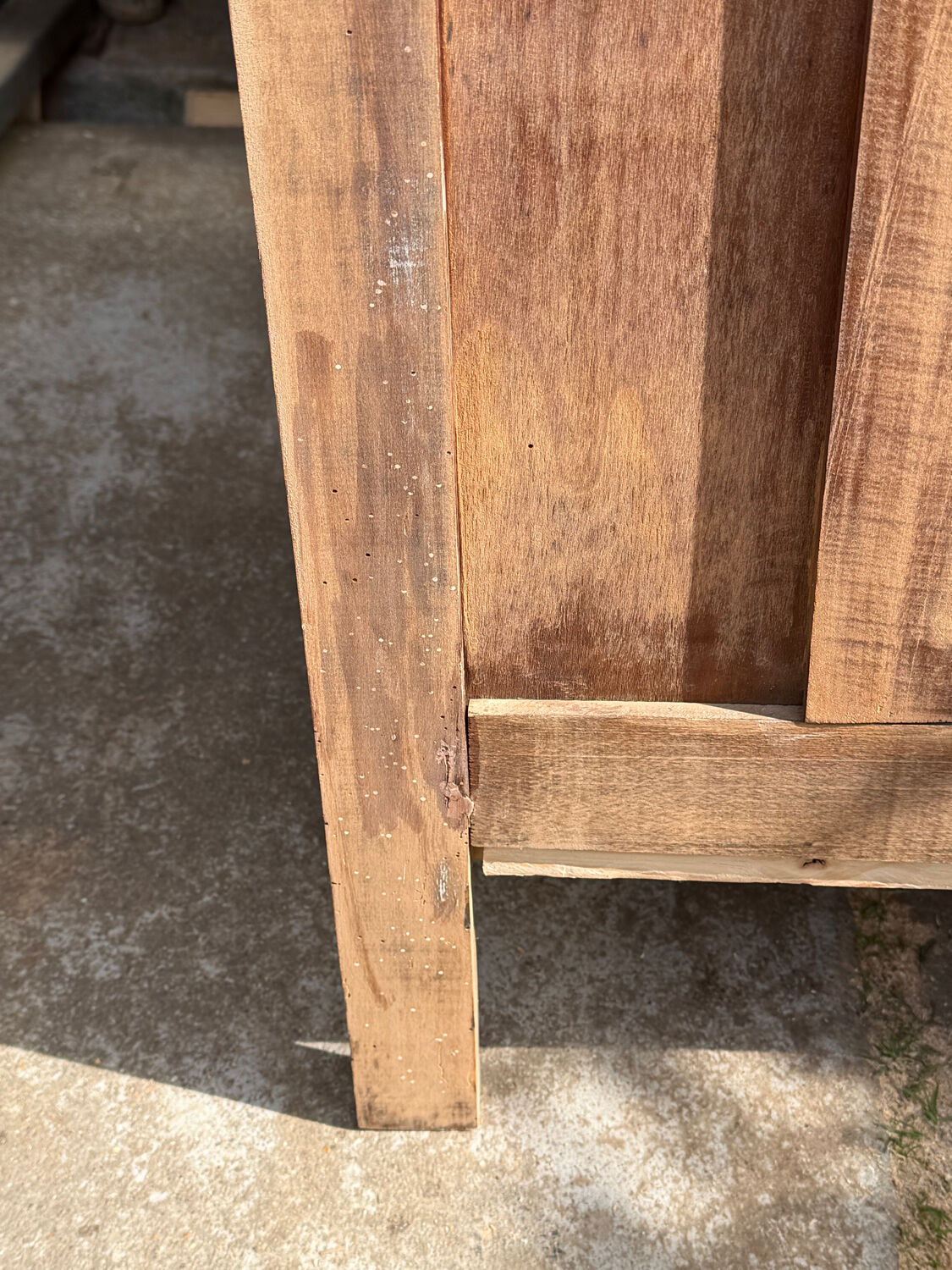 Parisian Art Deco wardrobe, raw wood.