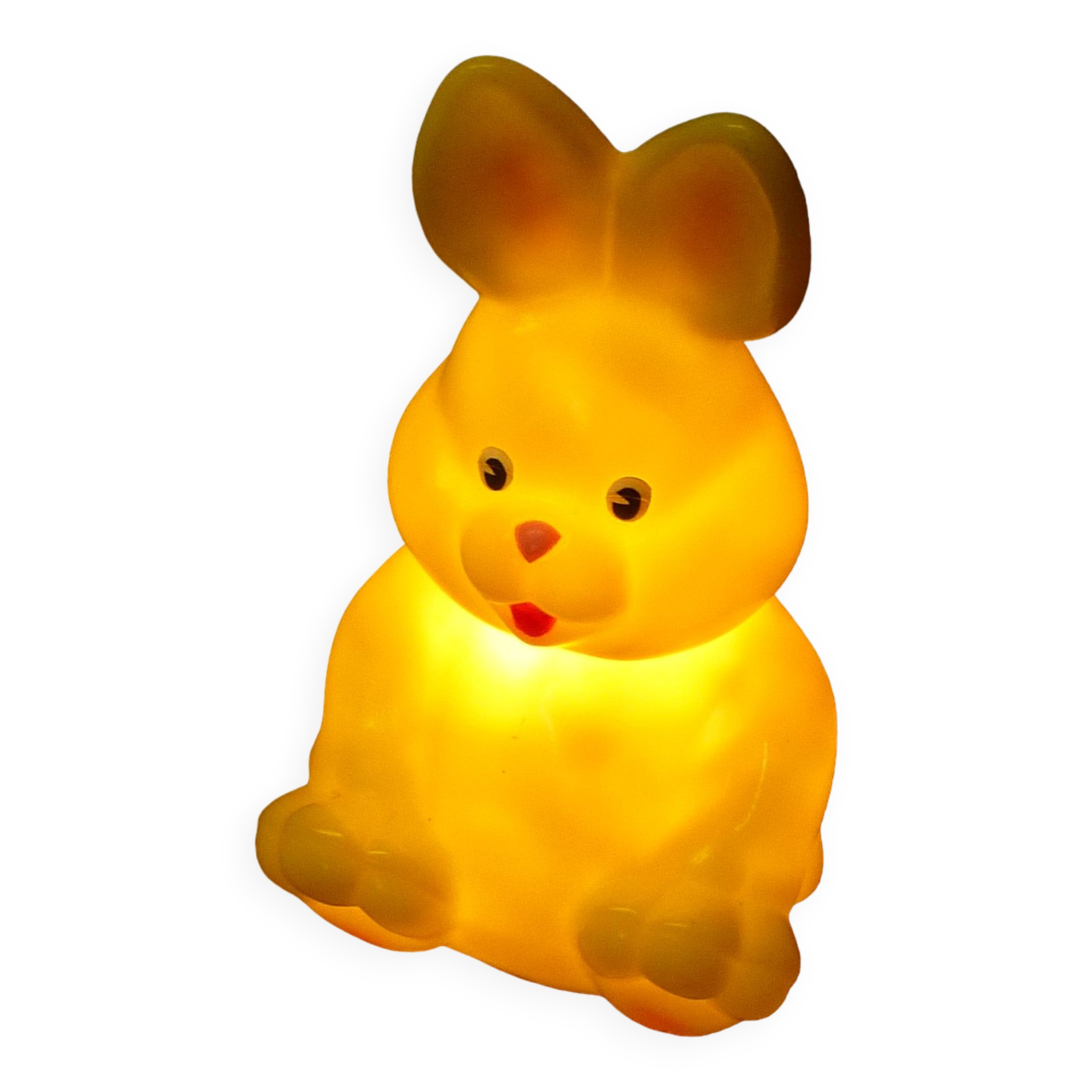 Yellow rabbit table lamp, vintage design 1980s