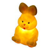 Lampe à poser lapin jaune design vintage années 1980