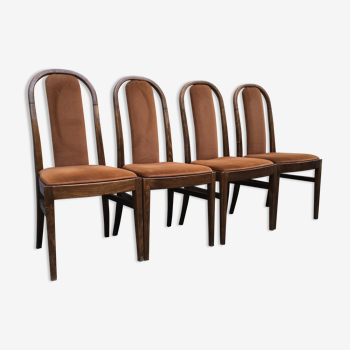 4 chaises de salle à manger vintage TON mid century 60s en bois Tchécoslovaquie
