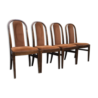 SET 4pcs Vintage Dining Chair TON Mid Century 60s Wood Czechoslovakia.