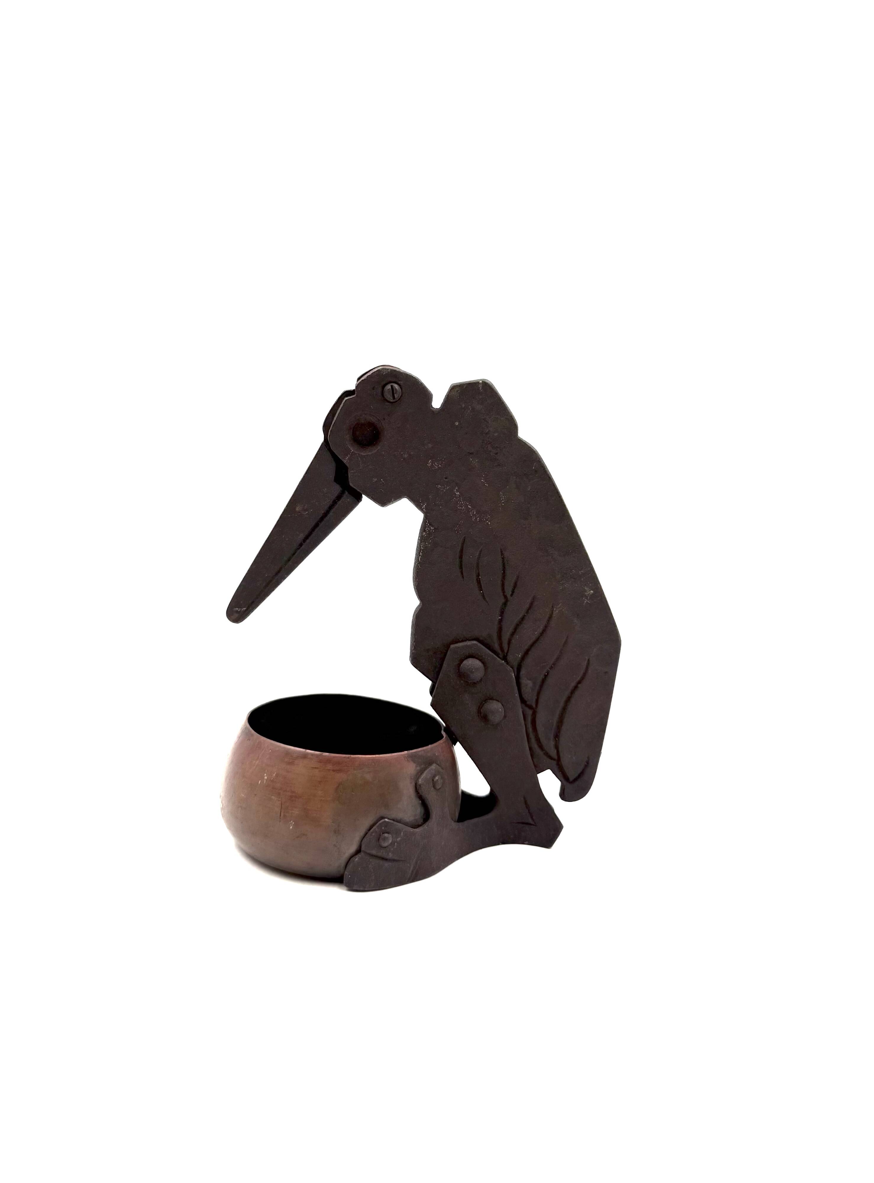 Jugendstil Marabou cigar cutter and ashtray, Ignatius Taschner Germany 1910