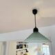 Vintage Aqua Green Honeycomb Glass Ceiling Lamp, 1980s Postmodern lamp